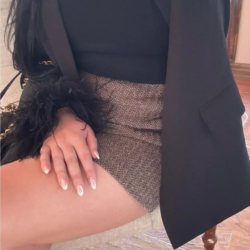 Knit mini skirt